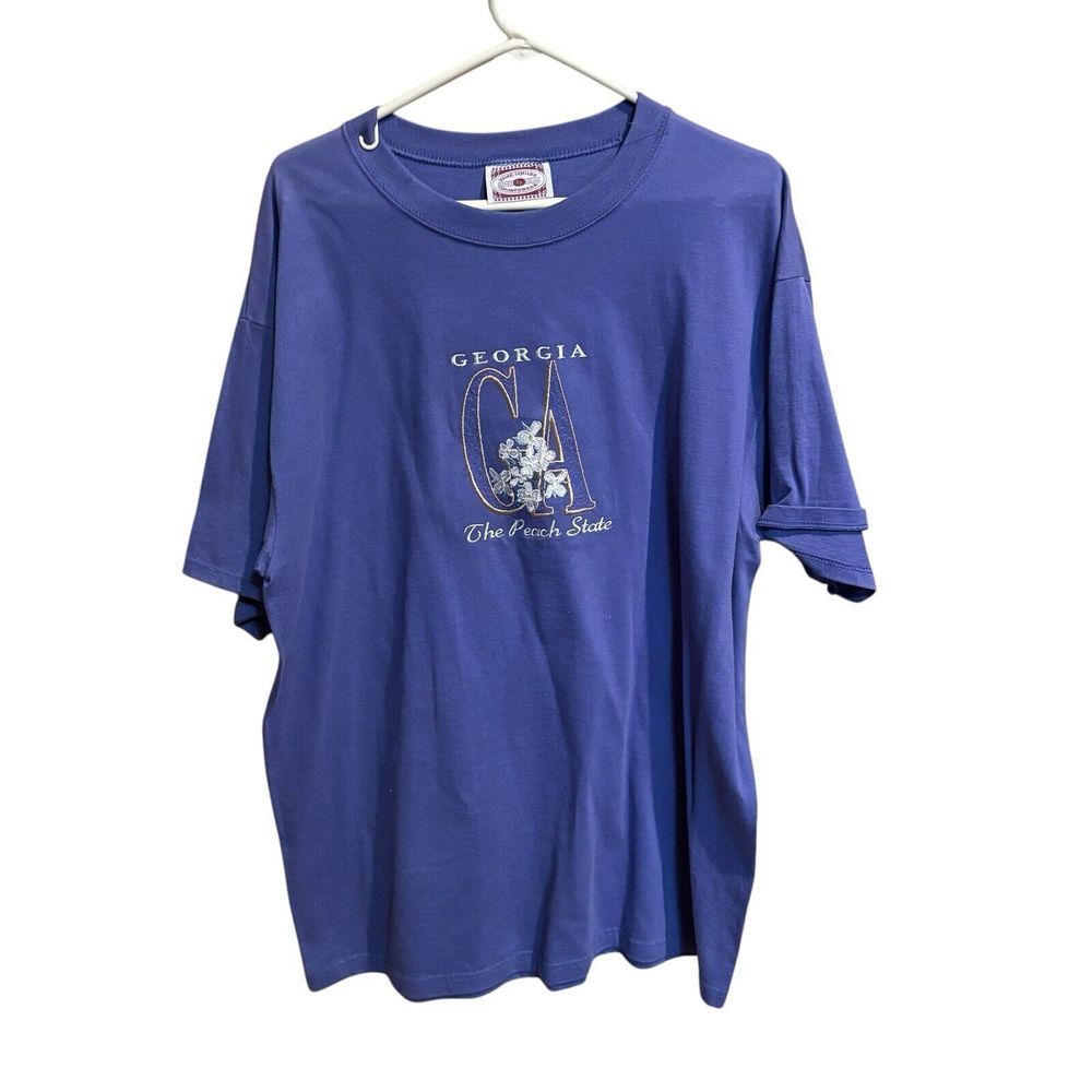 Georgia The Peach State Vintage Purple T-shirt‎ XL Time Square Sportswear USA